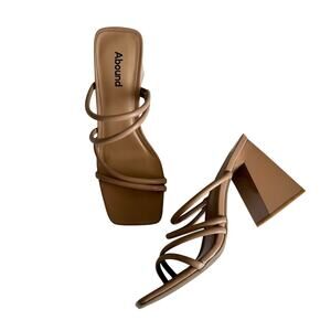 Abound Women's Austyn Tubular Strappy Block
Heel Beige Platform Sandals Size 8.5